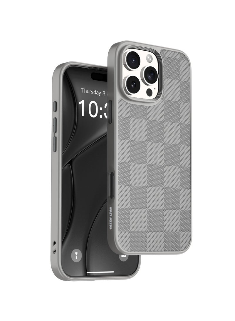 GREEN LION iPhone 16 Pro MagSafe Case Hybrid Shield Cover / Strong Magnets / Camera Protection / Drop Protection / Raised Edges / Anti Scratch / Slim Profile / Anti Fingerprint - Grey