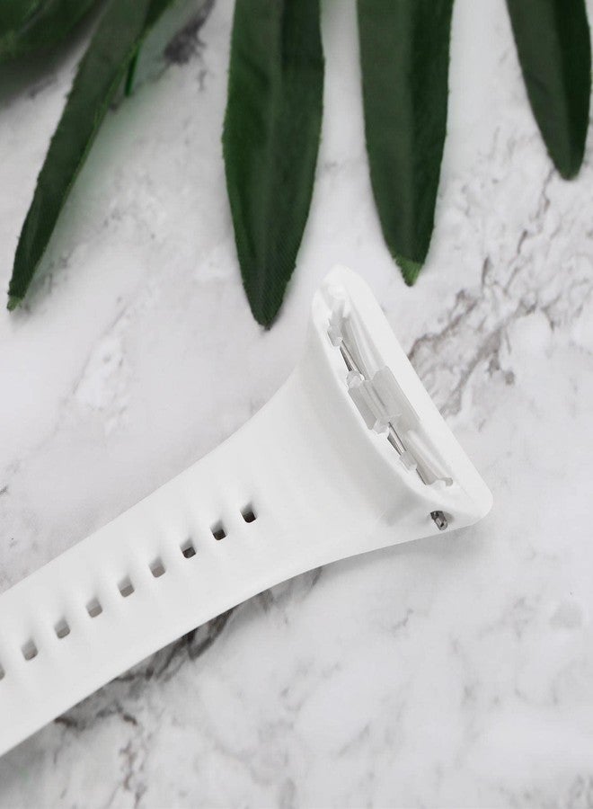 ECSiNG Silicone Watch Strap Compatible with Polar FT4 FT7 Fitness Tracker Adjustable Watch Band Smartwatch Quick Release Wristband for 160~230mm Wrist Size White - Image 5