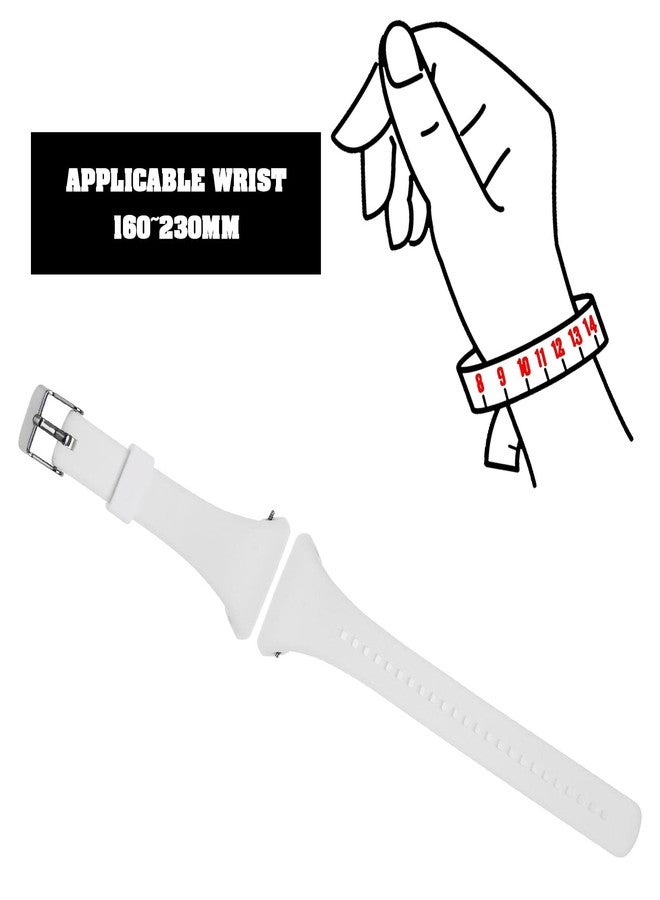 ECSiNG Silicone Watch Strap Compatible with Polar FT4 FT7 Fitness Tracker Adjustable Watch Band Smartwatch Quick Release Wristband for 160~230mm Wrist Size White - Image 4