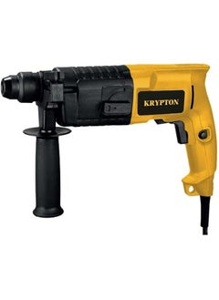 KRYPTON 20 Mm Rotary Hammer Krh2050 Sa 500W Impact Energy 1.5 J Impact Rate 0 5 500 Bpm No Load Speed 0 1200 Rpm Ergonomic Design Ideal For Concrete Steel And Wood Surfaces Black And Yellow 