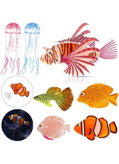 Weewooday 7 Pieces Artificial Fish Colorful Fake Fish Glowing Effect Aquarium Decor Floating Ornament For Fish Tank Decoration(Classic Color)  - Image 1