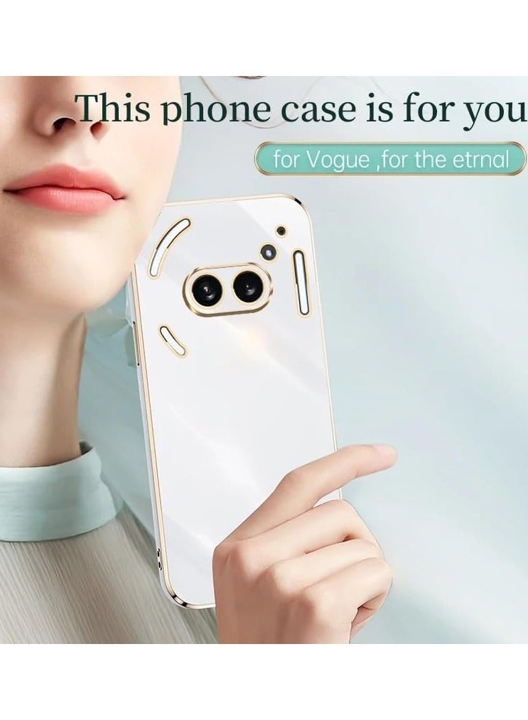 غطاء متوافق مع هاتف Nothing Phone (2a) Plus 5G، غلاف هاتف مرن من TPU مع إطار مغطى بطبقة معدنية، يوفر حماية فائقة النحافة مع حاجز مضاد للصدمات. - Image 2