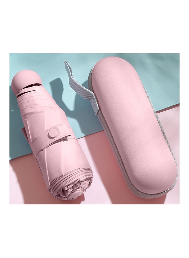 اليشمك مظلة صغيرة قابلة للطي بتصميم كبسولة وردي - Image 1