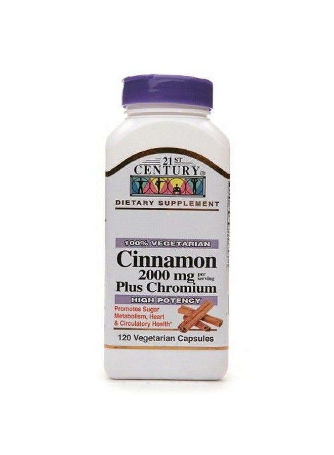 21st Century Cinnamon 2000 mg Plus Chromium, Veggie Capsules 120 ea Pack of 3