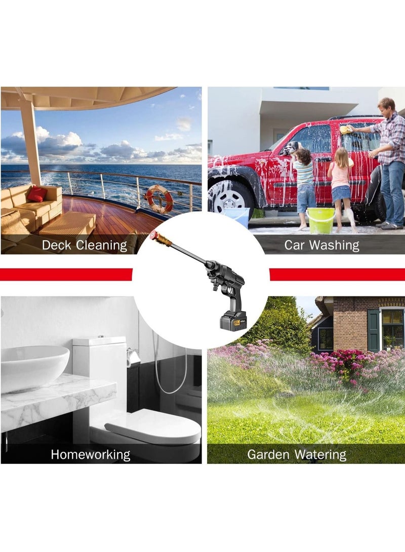 48V 25000mAh 30Bar Cordless High Pressure Car Washer with Nozzles Water Gun Set Garden Cleaning Jet Washing Machine Multi Purpose With Uk 3 Pin Adapter - Image 5