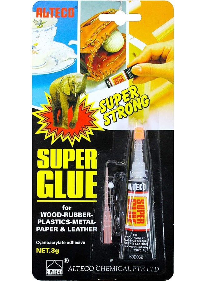 ALTECO غراء فائق السرعة، عبوة من 2، روابط معدنية مطاطية خشبية سيراميكية قوية، 3 جرام - Image 3