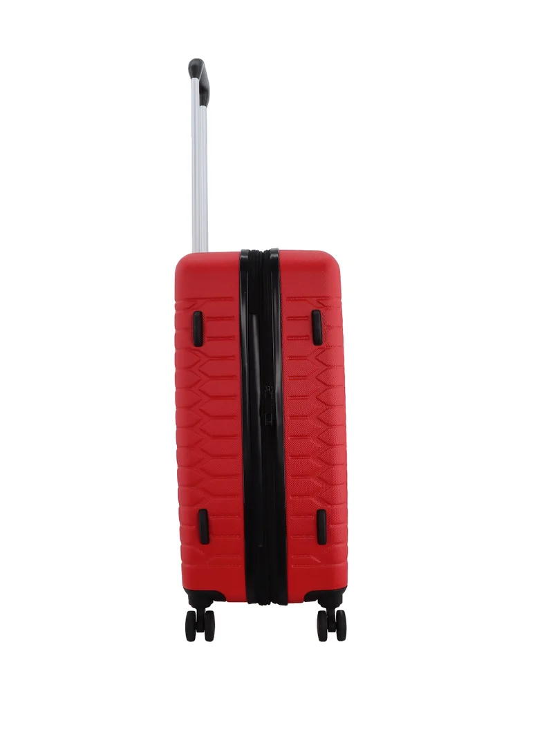 Discovery Discovery Reptile ABS Hardshell Medium Check-In Luggage Red, Durable Lightweight Expandable Suitcase, 4 Double Wheel With TSA Lock Trolley Bag (24 Inch).