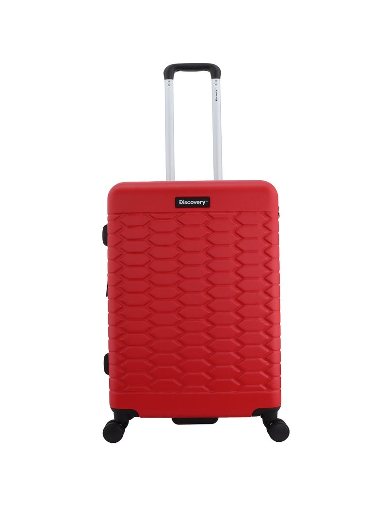 Discovery Reptile ABS Hardshell Medium Check-In Luggage Red, Durable Lightweight Expandable Suitcase, 4 Double Wheel With TSA Lock Trolley Bag (24 Inch). - pzsku/Z522B9900E32610ADE3F8Z/45/_/1720610277/7a7c0558-033c-4e78-a9ea-402e56ded4ea