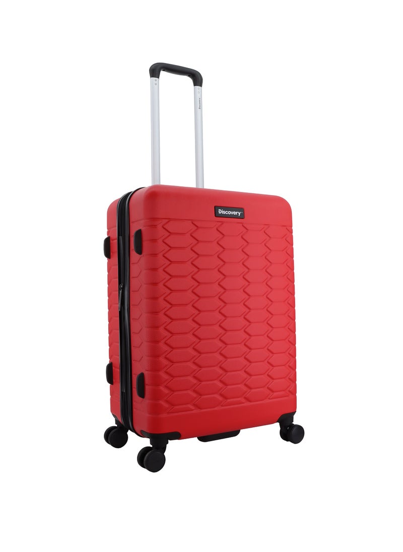 Discovery Reptile ABS Hardshell Medium Check-In Luggage Red, Durable Lightweight Expandable Suitcase, 4 Double Wheel With TSA Lock Trolley Bag (24 Inch). - pzsku/Z522B9900E32610ADE3F8Z/45/_/1720610279/c566524b-4cfd-480a-9d8c-d9a0ac261e9b