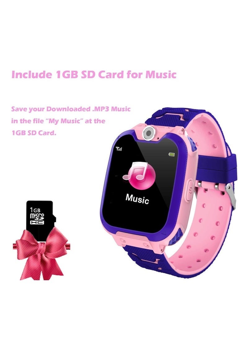Kids Smart Watch for Boys and Girls, Kids' Watches with Games, 1.54-inch HD Touch Screen Smartwatch for Children with SOS Call Camera Music Player Game Alarm (Pink) - Image 3