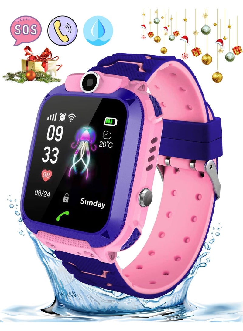 Kids Smart Watch for Boys and Girls, Kids' Watches with Games, 1.54-inch HD Touch Screen Smartwatch for Children with SOS Call Camera Music Player Game Alarm (Pink) - Image 1