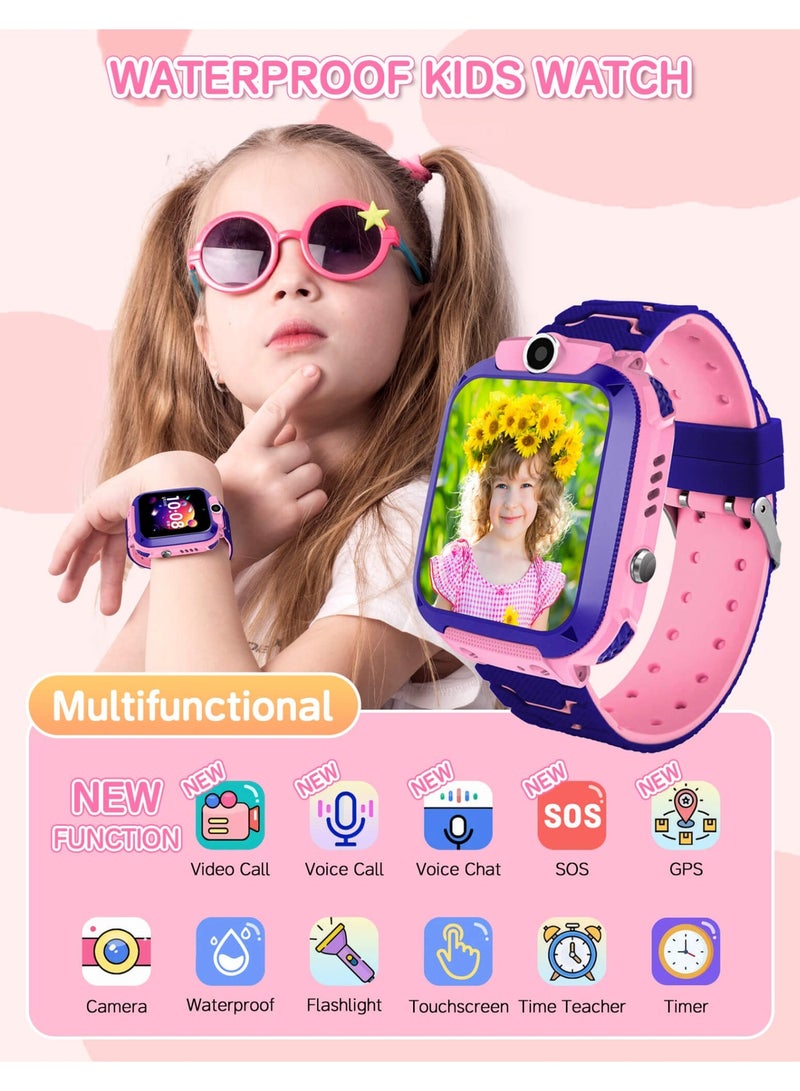 Kids Smart Watch for Boys and Girls, Kids' Watches with Games, 1.54-inch HD Touch Screen Smartwatch for Children with SOS Call Camera Music Player Game Alarm (Pink) - Image 2