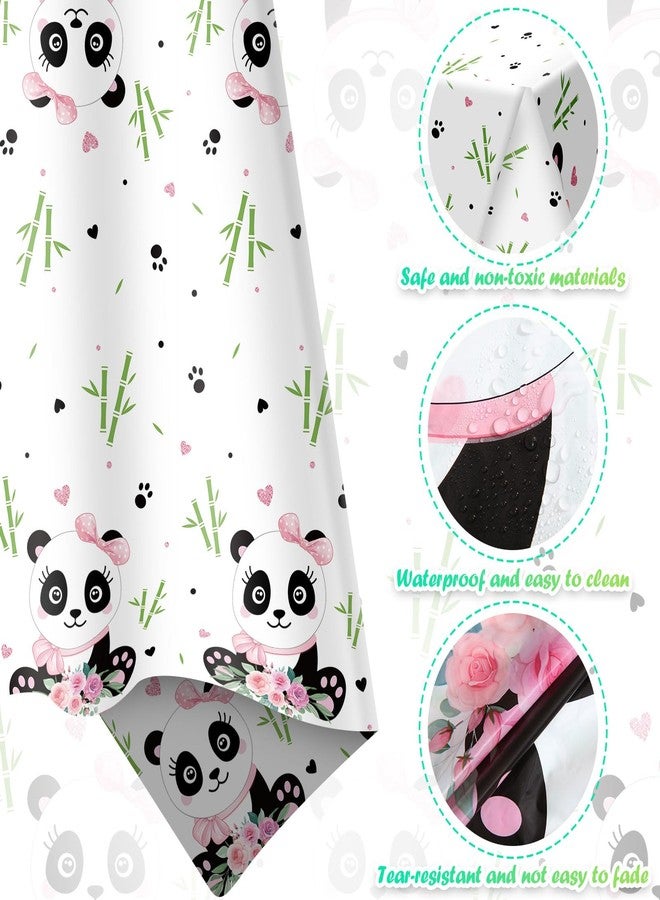 Coume 3 Pack Panda Birthday Party Decorations Panda Theme Tablecloth Favors Large Plastic Cute Table Cover for Kids Birthday Party Baby Shower Supplies, 54 x 108 Inches(Novelty Style) - Image 3