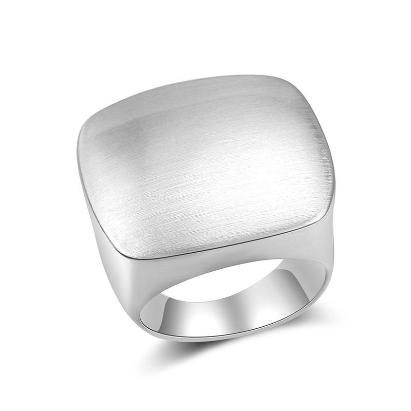 Aprilery Gold and Silver Rings for Women, Chunky Signet Statement Rings Gold Plated Band Wide Metal Square Rings Cocktail Costume Jewelry for Women - Image 1
