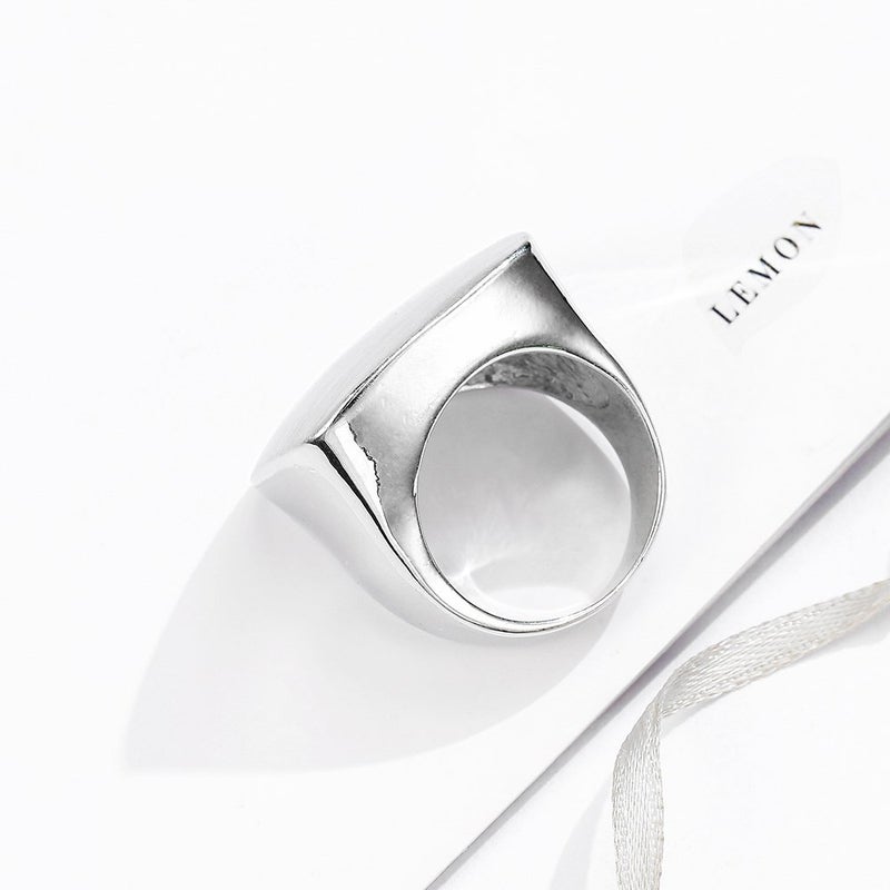 Aprilery Gold and Silver Rings for Women, Chunky Signet Statement Rings Gold Plated Band Wide Metal Square Rings Cocktail Costume Jewelry for Women - Image 4