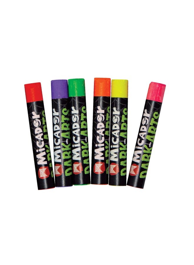 MICADOR Micador Dark Arts Neon Glow Oil Pastels, 6-Colors - Kids Coloring + drawing with highly vibrant neon colors - Glows under blacklight - Ages 5+  - Image 2