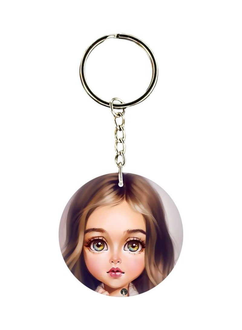 RKN Double Sided Girl Printed Keychain