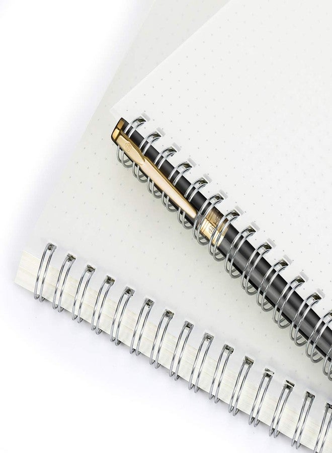 Wiisdatek Spiral Dot Grid Notebook,Wiisdatek A5 Bullet Dotted Journal Notebook 80 Sheets Per Book,Hardcover Bound Journal with Elastic Closure Strap,Wirebound,5.5x 8.5 in(2 PACK) - Image 2