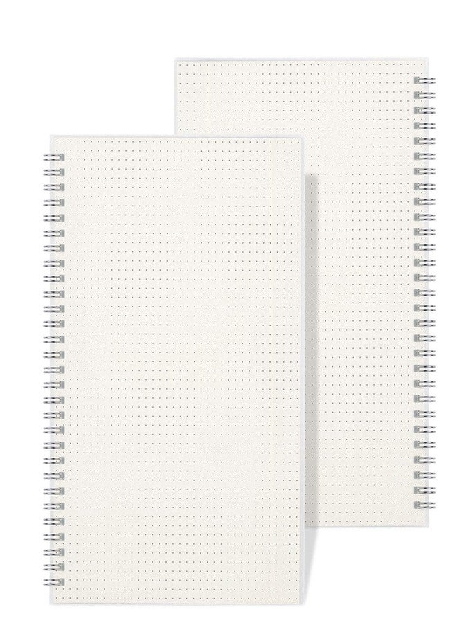 Wiisdatek Spiral Dot Grid Notebook,Wiisdatek A5 Bullet Dotted Journal Notebook 80 Sheets Per Book,Hardcover Bound Journal with Elastic Closure Strap,Wirebound,5.5x 8.5 in(2 PACK) - Image 1