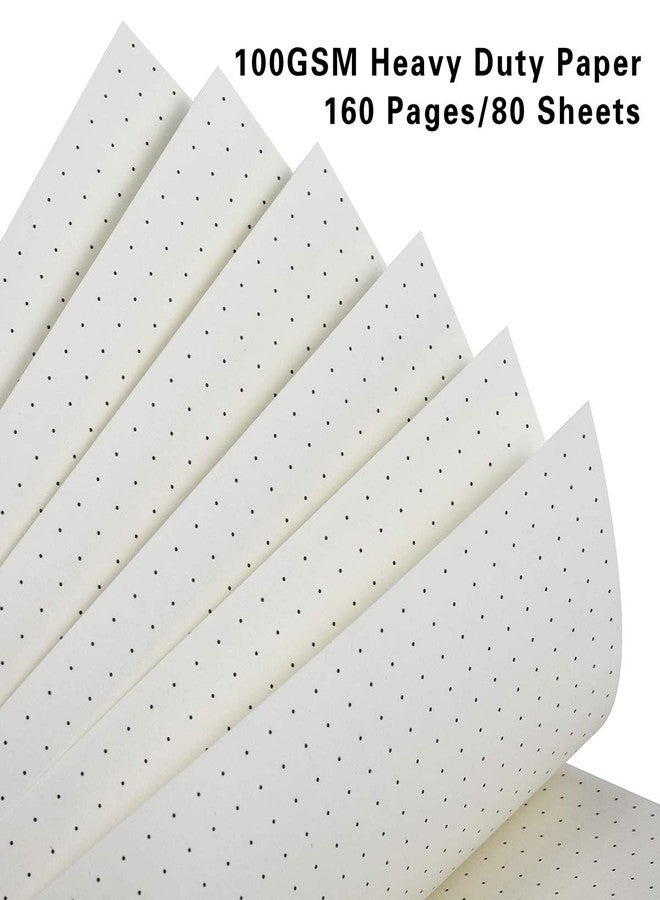 Wiisdatek Spiral Dot Grid Notebook,Wiisdatek A5 Bullet Dotted Journal Notebook 80 Sheets Per Book,Hardcover Bound Journal with Elastic Closure Strap,Wirebound,5.5x 8.5 in(2 PACK) - Image 3