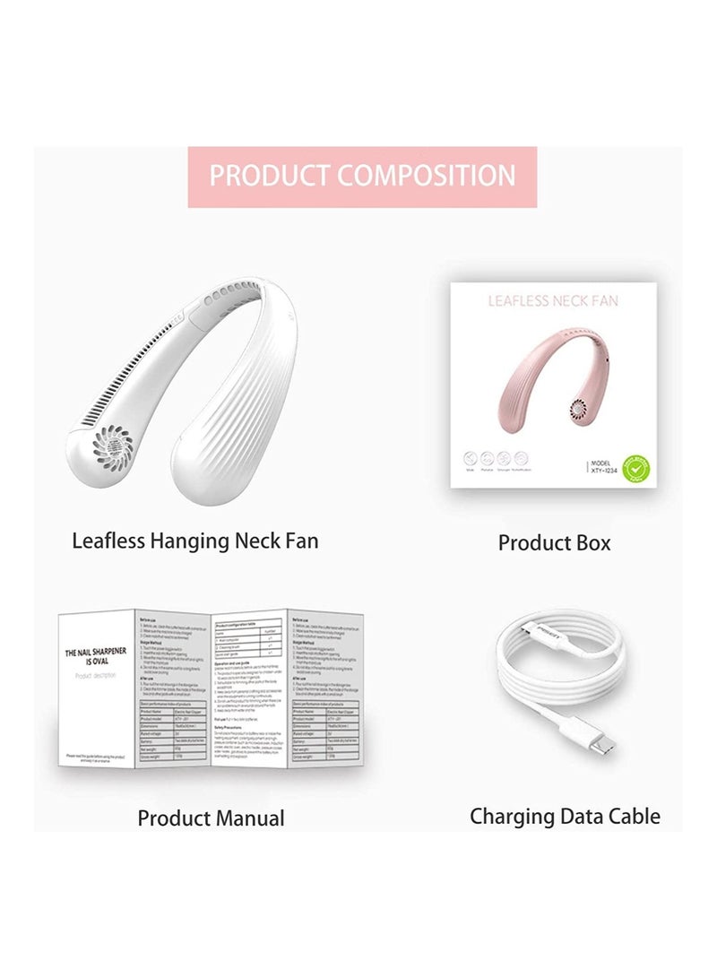 ELTRAZONE Portable Neck Fan Hands Free Bladeless Wearable Personal Fan, Leafless, Rechargeable, Headphone Design with 3 Speeds - Image 3