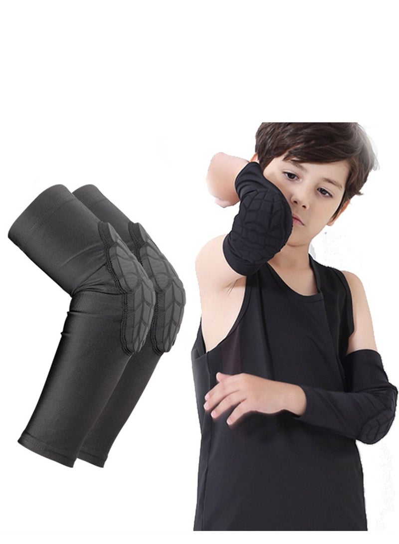 Loquat Kids Compression Elbow Sleeves Anti Slip Youth Elbow Support Elbow Pads Guards for Basketball Volleyball Skating YS Black - Image 4