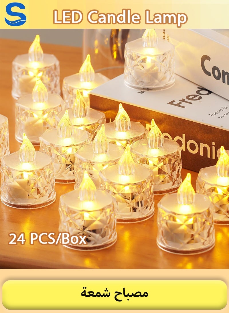 Serinovia 24 Packs Flameless LED Tea Lights Candles Battery Operated, Safe Flickering Lights Electronic Fake Candles for Votive, Aniversary,Wedding Decor, Holiday Gifts & Romantic Ambiance Decorate - Image 1