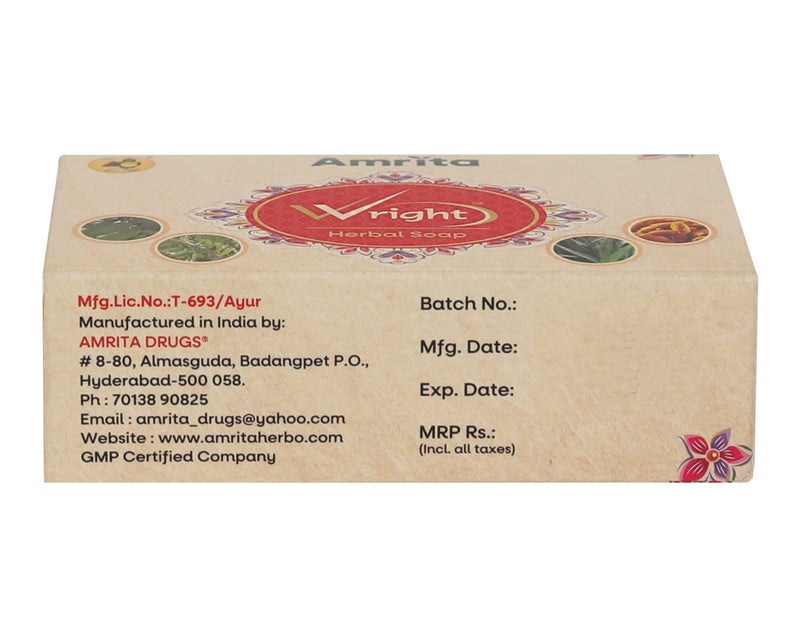 Amrita Wright Herbal Soap | 75g | Pack of 3 | Excellent Remedy to Combat Psoriasis, Dry Skin & Fungal Infections | With the Goodness of Neem, Turmeric, Aloe Vera & Wrightia Tinctoria - Image 5
