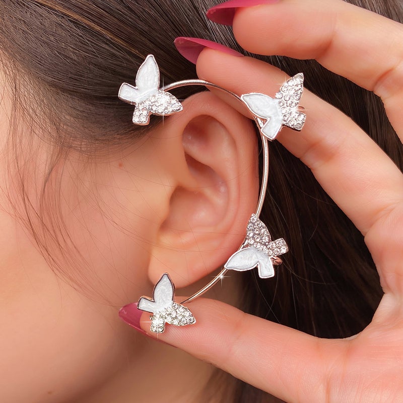 Butterfly Rhinestone Ear Cuffs No Piercing Needed 32#