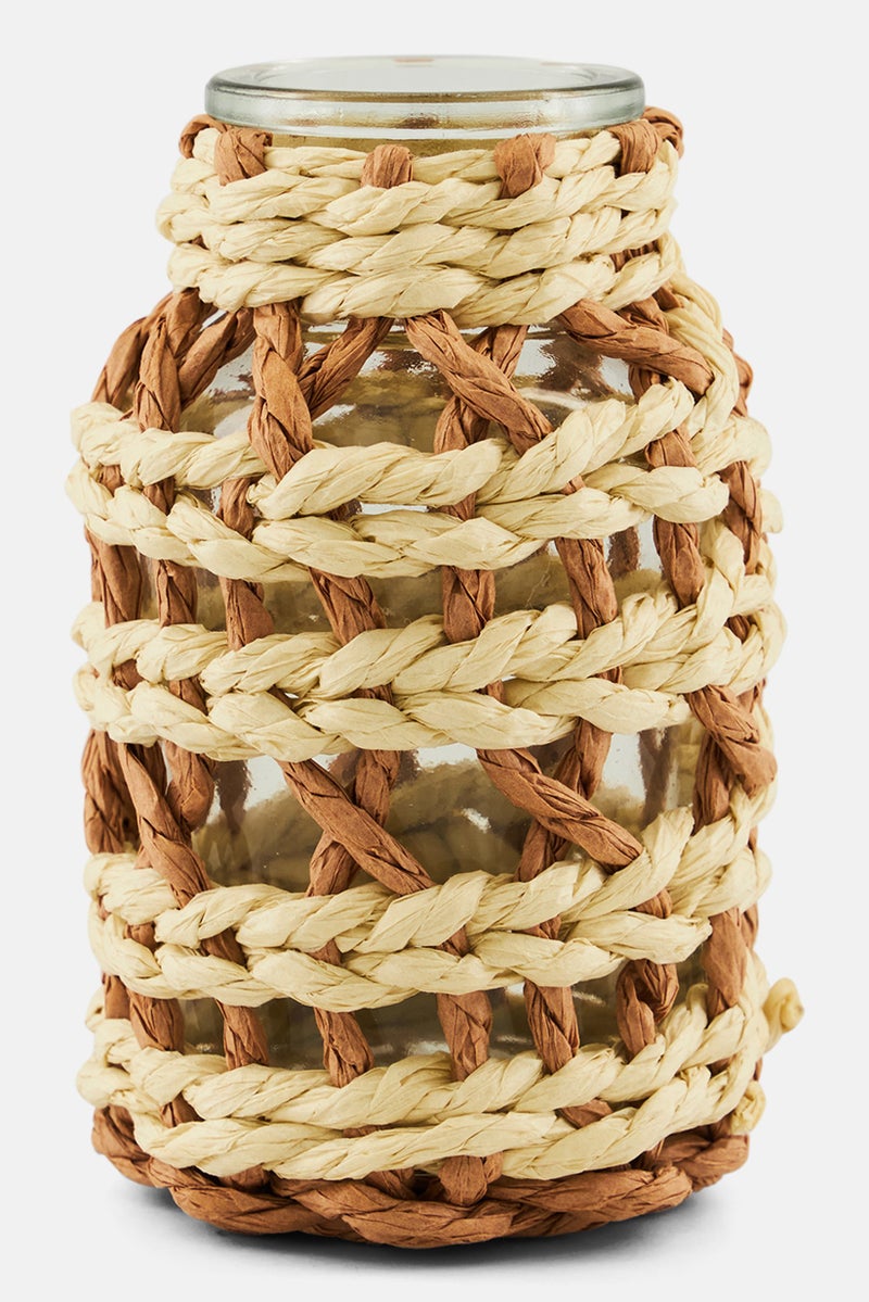 Muy Mucho Decorative Bottle Glass 8 x 8 x 13 cm, Transparent - Image 1