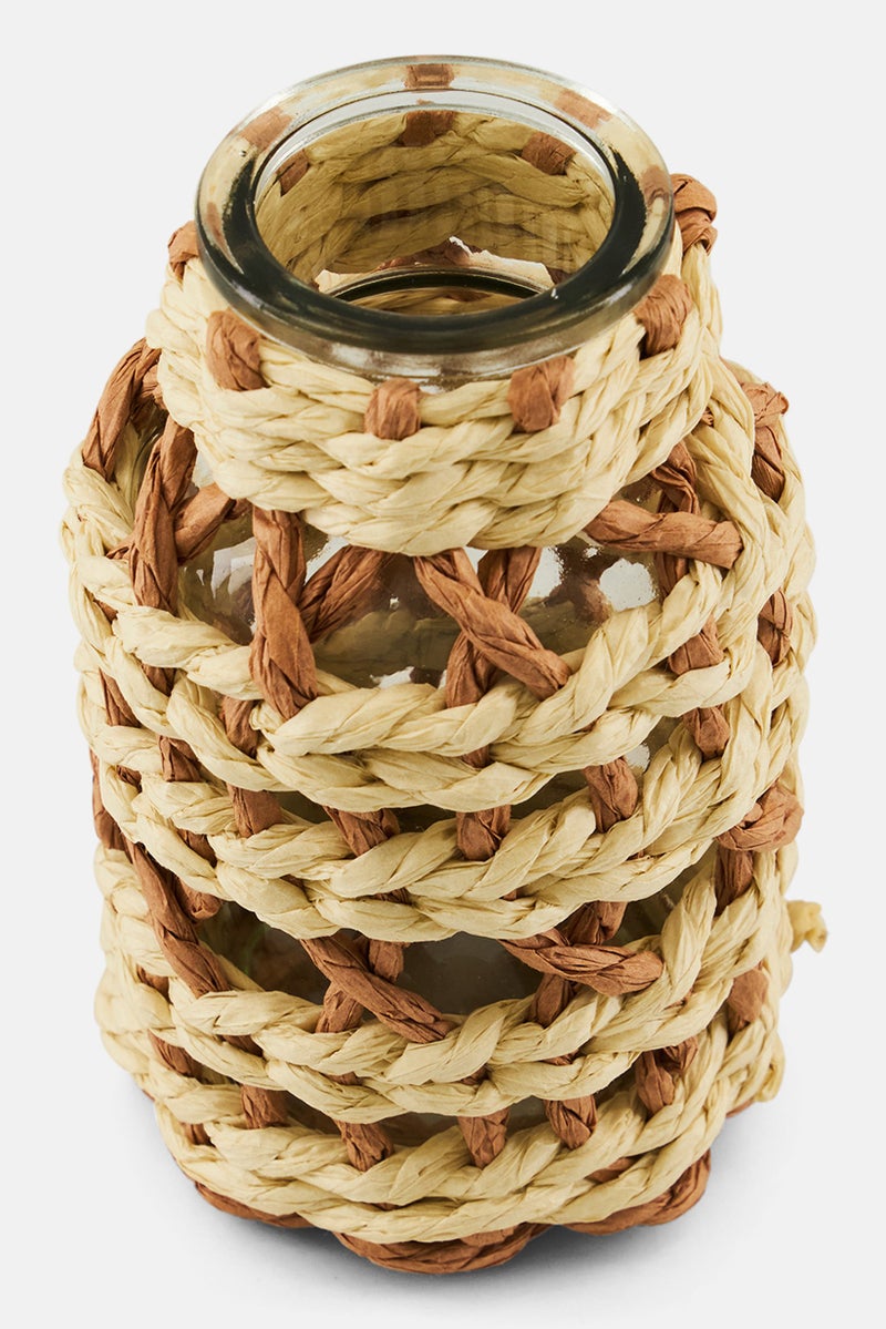 Muy Mucho Decorative Bottle Glass 8 x 8 x 13 cm, Transparent - Image 2