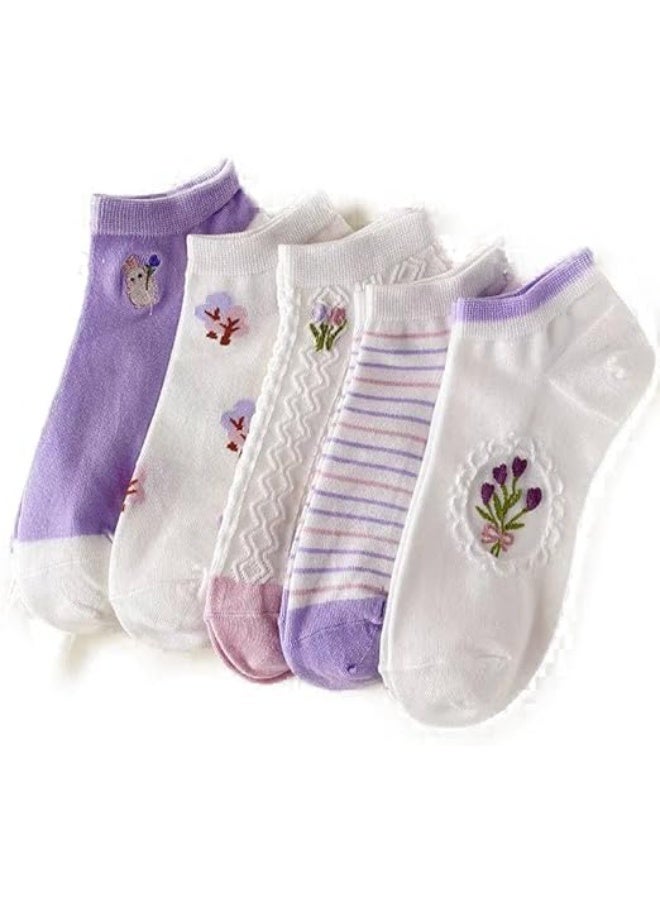Women's Casual Ankle Socks Set, Comfortable for Feet, 5 Pairs + 1 Gift (6 Pairs Cotton) - Image 3