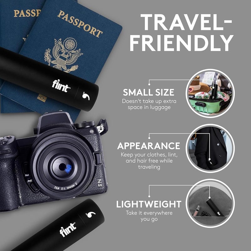 Flint Classic Black Retractable Mini Lint Roller with 30 Extra Sticky Sheets, Small and Portable Lint Roller, Ideal Pet Hair Remover, Travel Lint Rollers for pet Hair Extra Sticky - Image 4