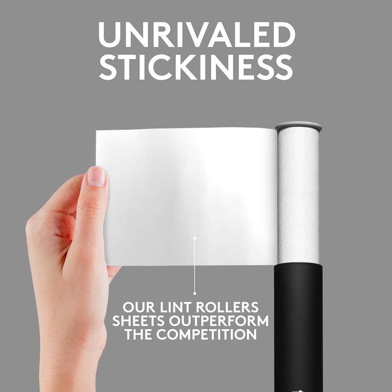 Flint Classic Black Retractable Mini Lint Roller with 30 Extra Sticky Sheets, Small and Portable Lint Roller, Ideal Pet Hair Remover, Travel Lint Rollers for pet Hair Extra Sticky - Image 3