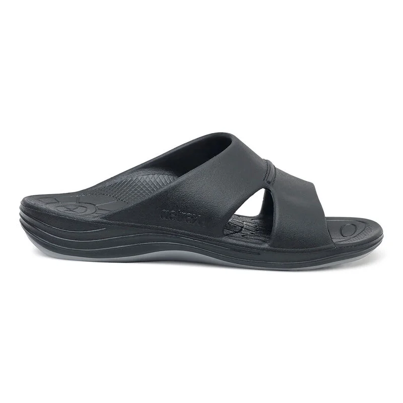 aetrex Bali Orthotic Slides For Men Black