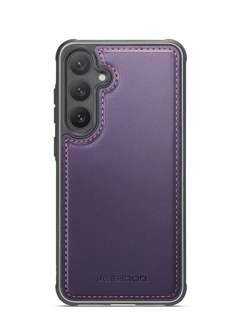 JEEHOOD CaseMe Phone Case Compatible with Samsung Galaxy S23 FE Luxury PU Leather Back Cover Cover Compatible with Samsung Galaxy S23 FE - Purple - Image 3