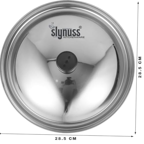 Slynuss® | Stainless Steel Lid for kadai/Lids for Bowls with Heat Resistant Knob | Diameter - 28.5cms | Size - 6 | Cover for Kitchen Utensils, Cooking Utensils, Kadhai, Pots and Pans for Kitchen - Image 3
