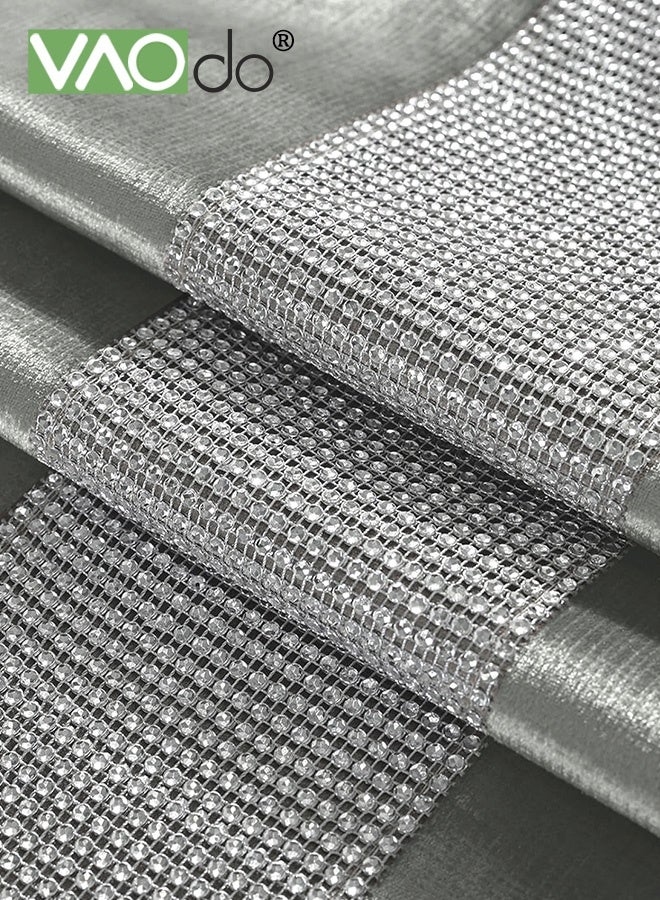 فاو دو مفرش مائدة بشريط ماسي وشرابات باللون البيج، مفرش مائدة لحفل زفاف وحفل زفاف وحفل عيد ميلاد، ديكور مائدة 32*210 سم - Image 4