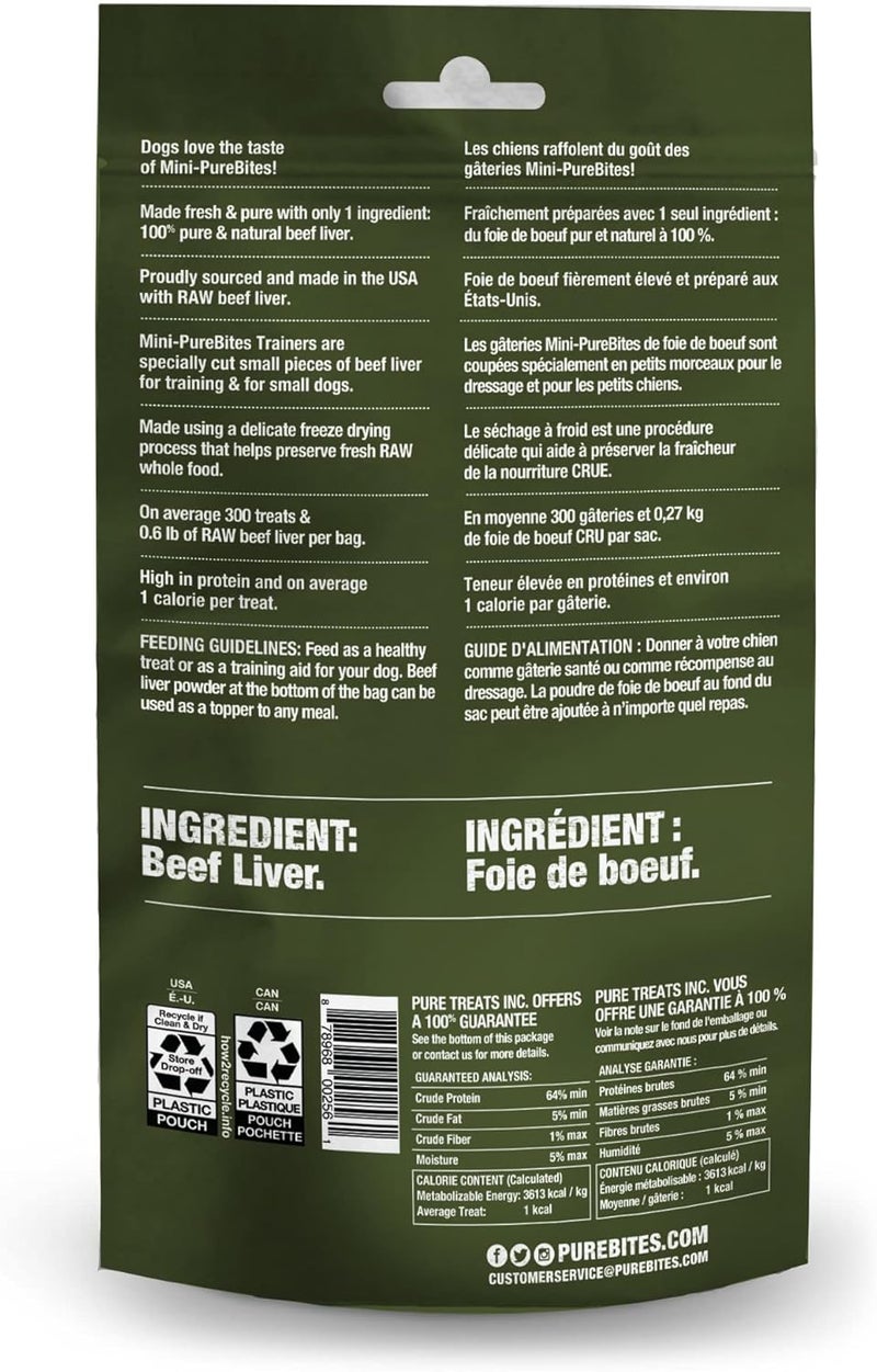 PureBites Mini Freeze Dried Beef Dog Treats | Only 1 Ingredient | 85g - Image 2