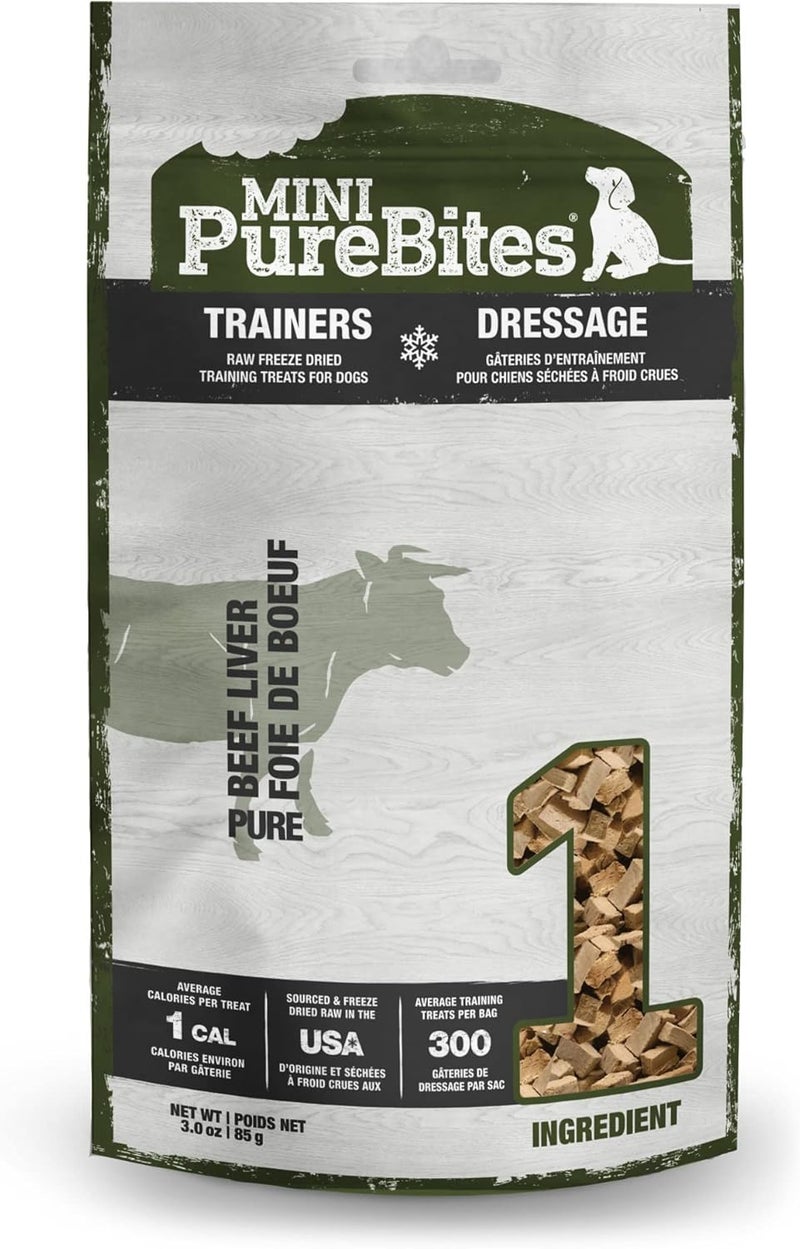 PureBites Mini Freeze Dried Beef Dog Treats | Only 1 Ingredient | 85g - Image 1