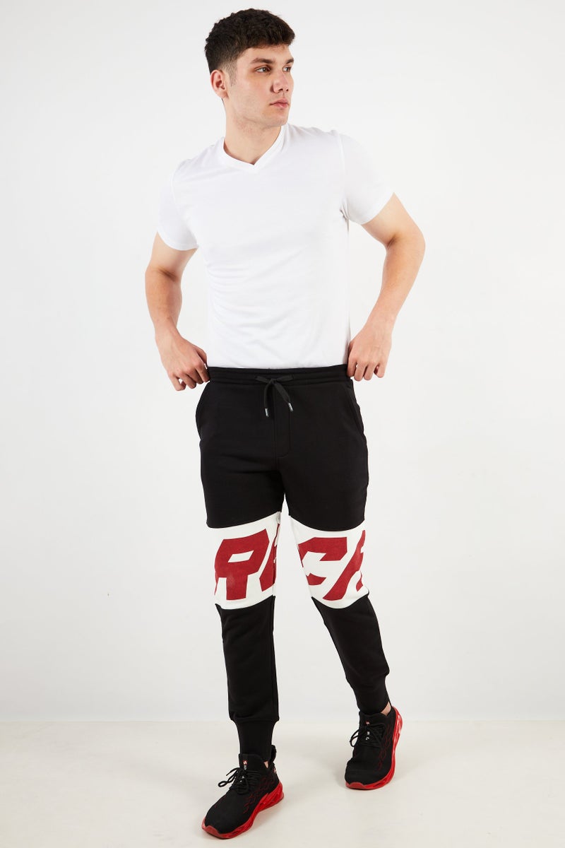 JOHN RICHMOND Men Regular Fit Side Pocket Sweatpants, Black - Image 4