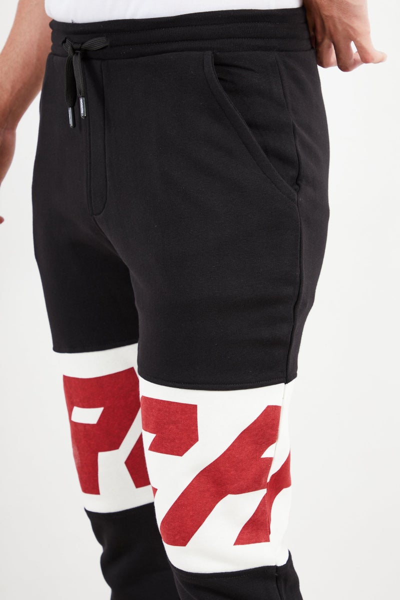 JOHN RICHMOND Men Regular Fit Side Pocket Sweatpants, Black - Image 2