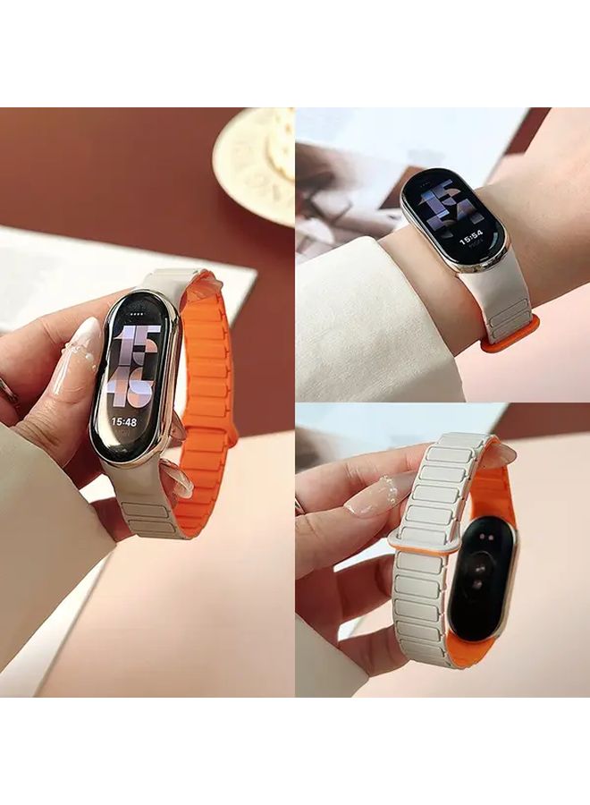 Xiaomi Mi Band 10 9 8 NFC Magnetic Strap Replacement Milk Tea Rock White - Image 3