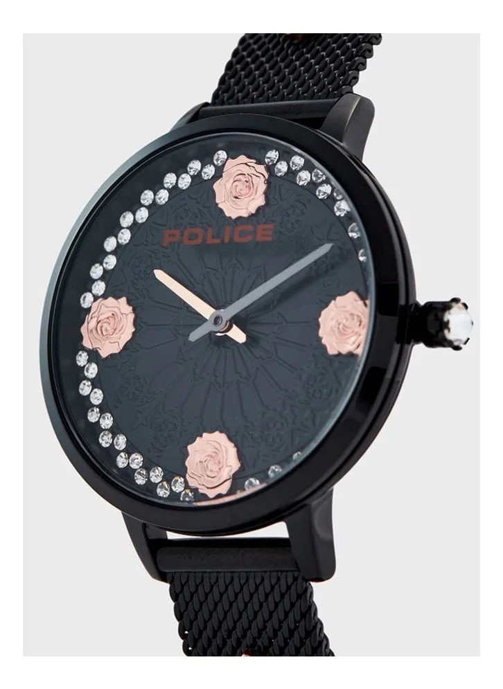 POLICE Women's Socotra Women's 42mm Analog Quartz Watch with Black Stainless Steel Bracelet