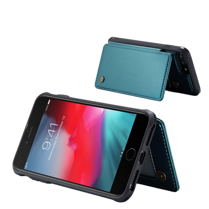 Protective Case | Wallet Style | Blue TPU | Shockproof Cover for iphone7plus/8plus | RFID Blocking - Image 5
