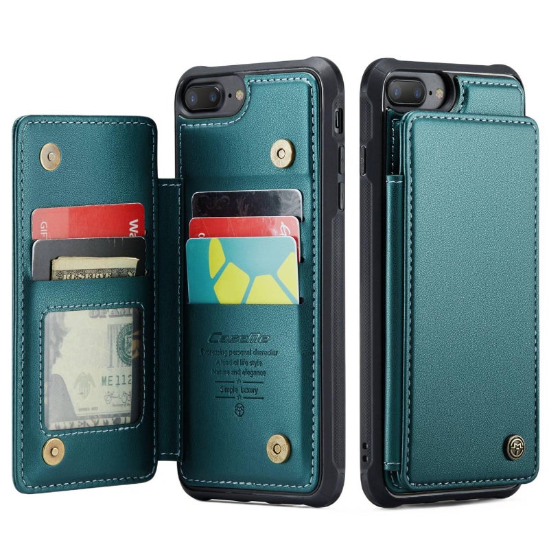 Protective Case | Wallet Style | Blue TPU | Shockproof Cover for iphone7plus/8plus | RFID Blocking - Image 1