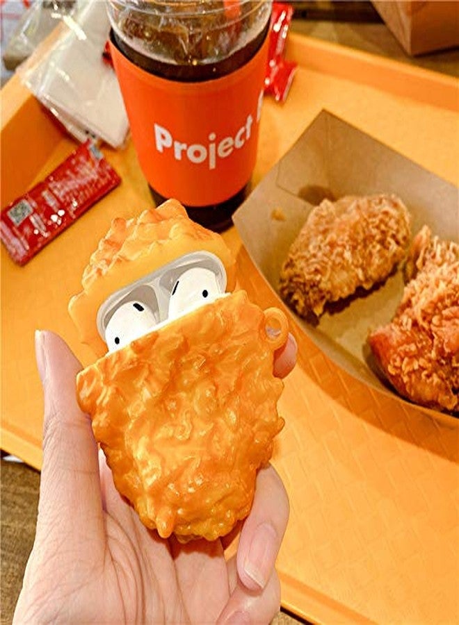 LEWOTE Silicone Case Compatible with Apple Airpods 1&2 Funny Cute Cover[Simulation Food Series](Fried Chicken Nuggets) - Image 5