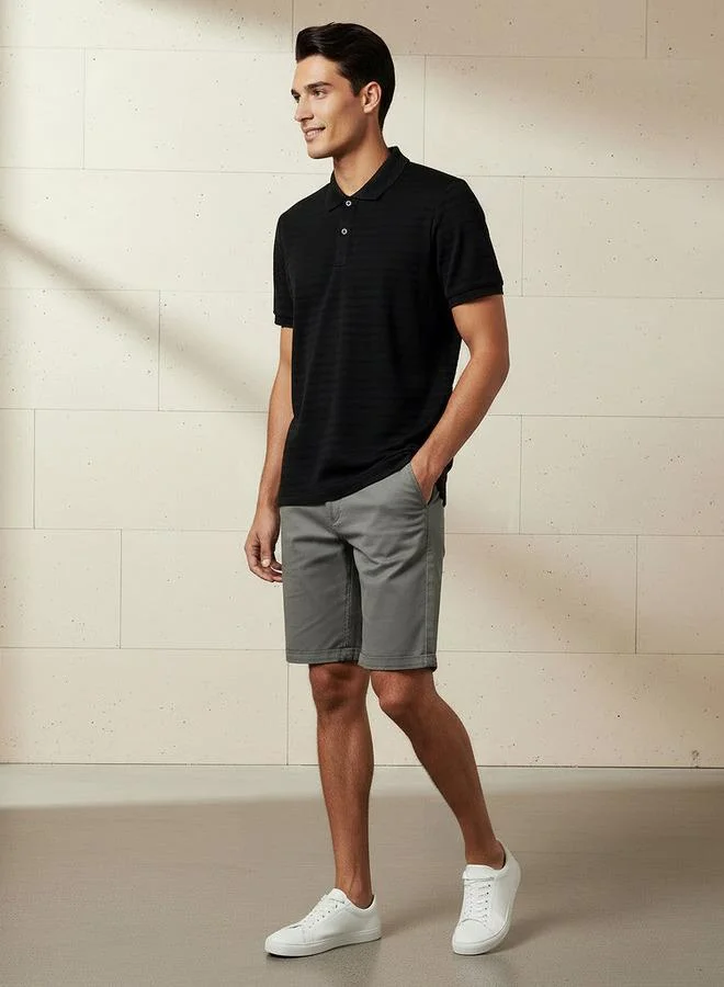 Splash FAV Men Short Sleeves Textured Polo T-shirt