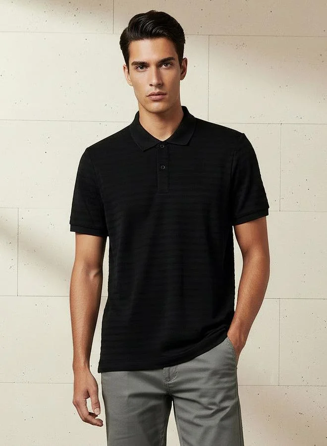 Splash FAV Men Short Sleeves Textured Polo T-shirt