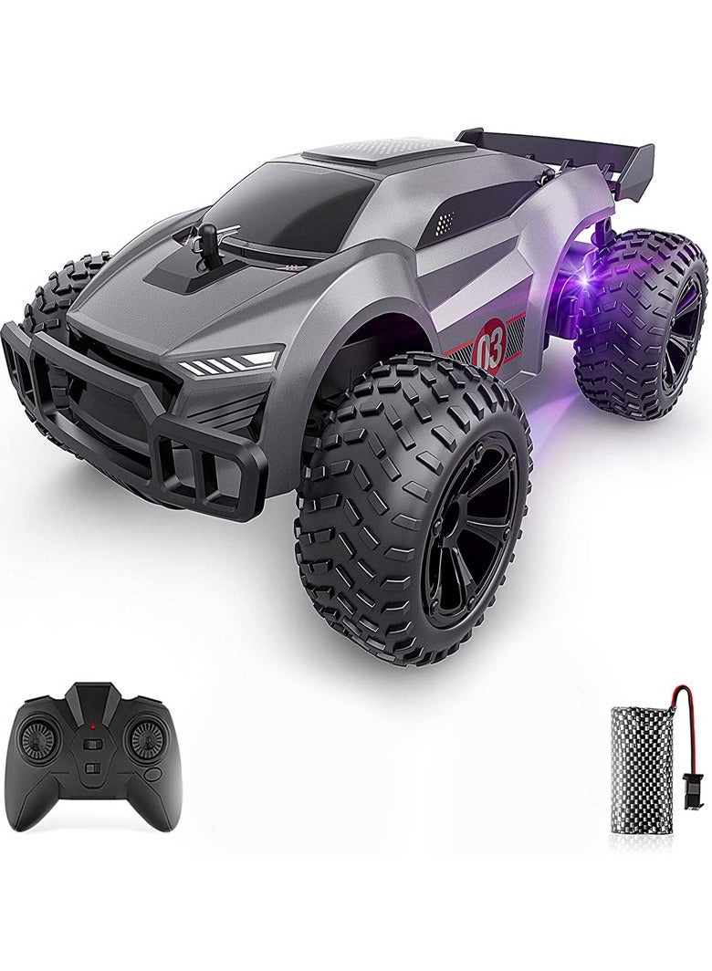 ميكسد سيارة تحكم عن بعد - سيارة Rc عالية السرعة 2.4 جيجا هرتز، سيارة سباق Rc على الطرق الوعرة مع أضواء LED ملونة وبطارية قابلة لإعادة الشحن، لعبة سيارة كهربائية هدية للأولاد والبنات والأطفال - Image 1